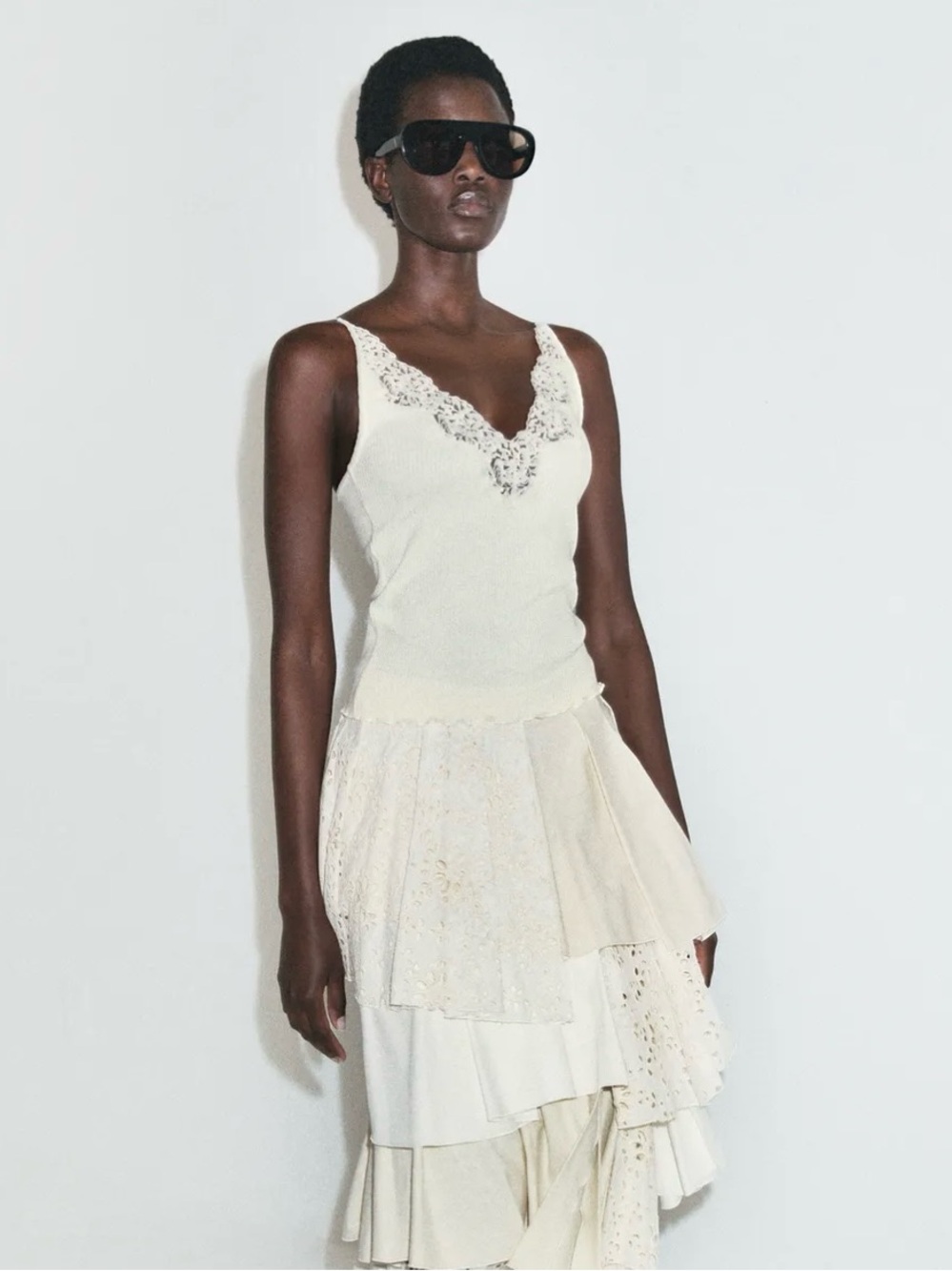 NWT ZARA LACE RIB TOP